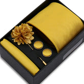Gravata Social Texturizada Amarelo Ouro SK36F